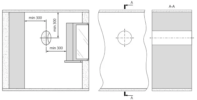 Schema de instalare a ventilației prin perete